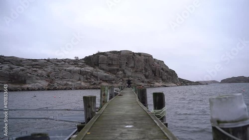 sea dock in Sweden while the sky is cloudy photo