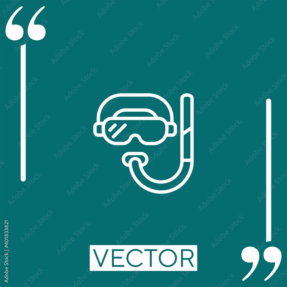 scuba diving vector icon Linear icon. Editable stroke line scuba diving vector icon Linear icon. Editable stroke line