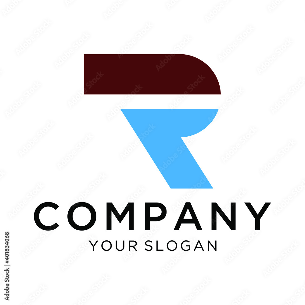 letter r simple geometric symbol logo vector. letter r simple geometric symbol logo vector.
