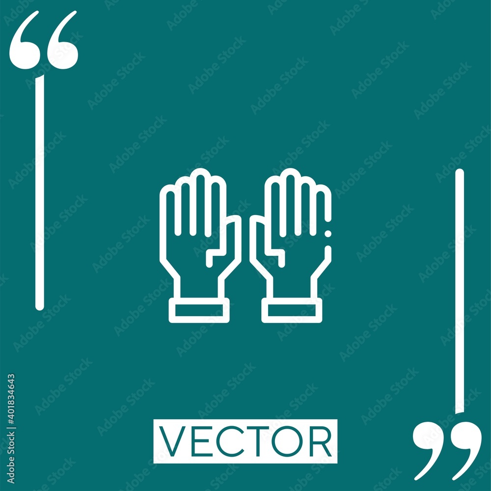 rubber gloves vector icon Linear icon. Editable stroked line rubber gloves vector icon Linear icon. Editable stroked line