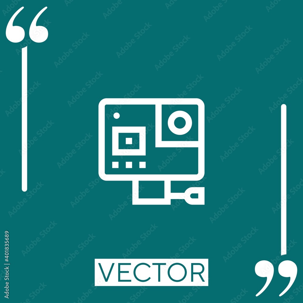 action camera vector icon Linear icon. Editable stroked line action camera vector icon Linear icon. Editable stroked line