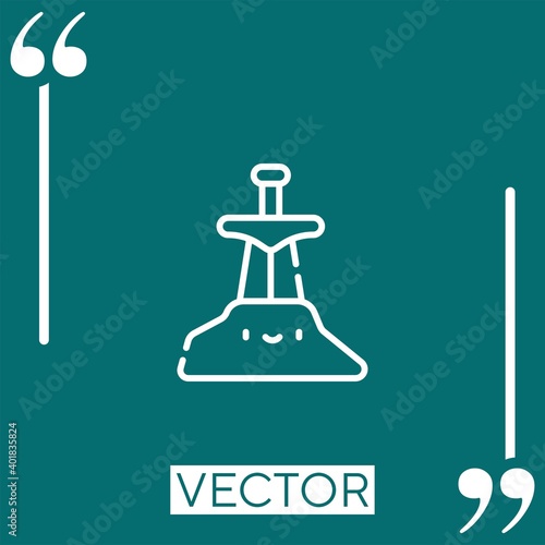 excalibur vector icon Linear icon. Editable stroked line