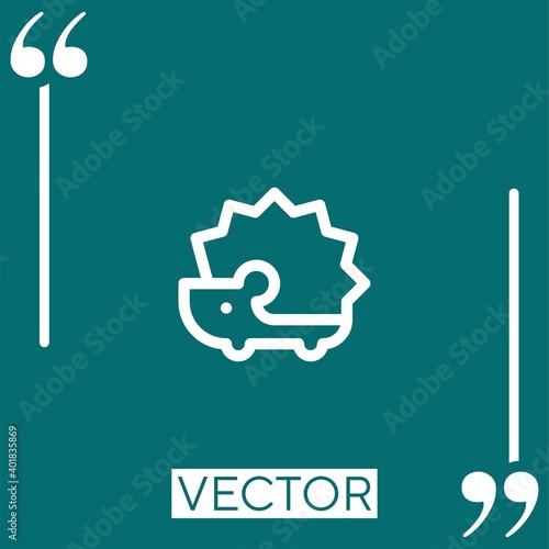 hedgehog vector icon Linear icon. Editable stroked line