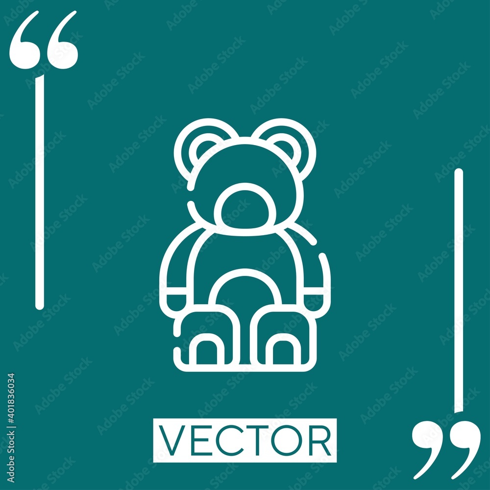 teddy bear vector icon Linear icon. Editable stroked line teddy bear vector icon Linear icon. Editable stroked line