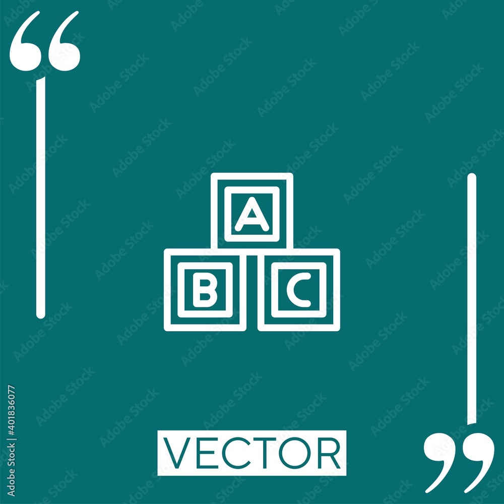 block vector icon Linear icon. Editable stroked line block vector icon Linear icon. Editable stroked line