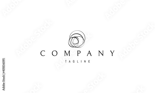 Vector logo on which an abstract image of several intersecting circles.
