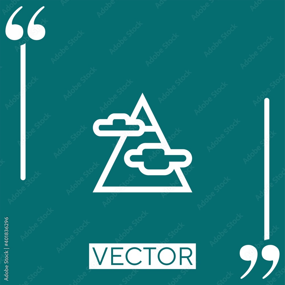 mountain vector icon Linear icon. Editable stroked line mountain vector icon Linear icon. Editable stroked line