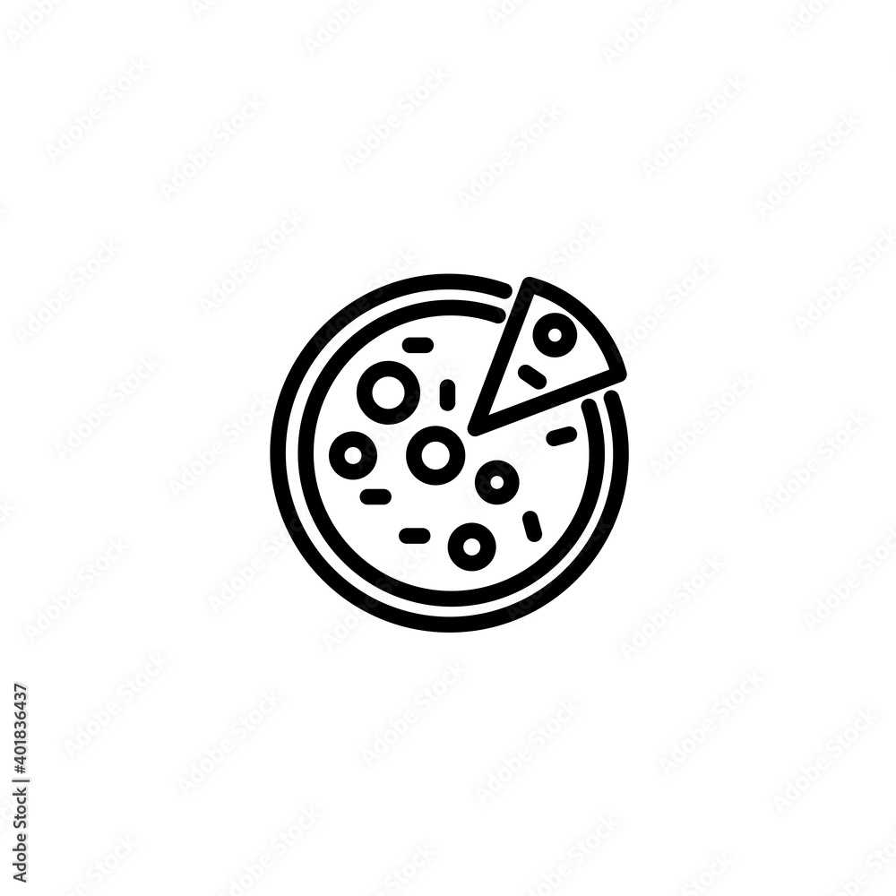 Pizza icon. Icon design for cafes and restaurants. Vector Pizza icon. Icon design for cafes and restaurants. Vector