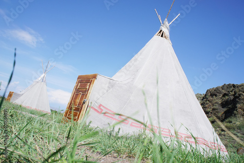 Yurts, Tyva, Kyzyl, Siberia, steppes, Russia photo