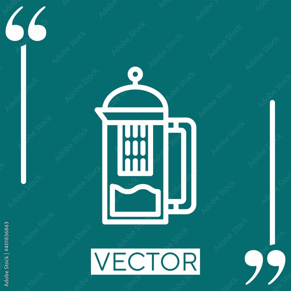 tea pot vector icon Linear icon. Editable stroked line tea pot vector icon Linear icon. Editable stroked line