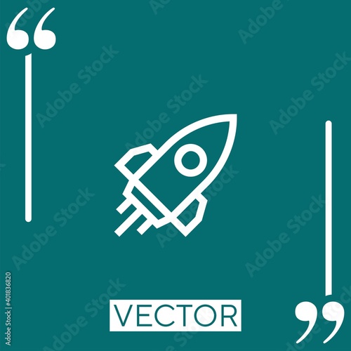 rocket vector icon Linear icon. Editable stroked line