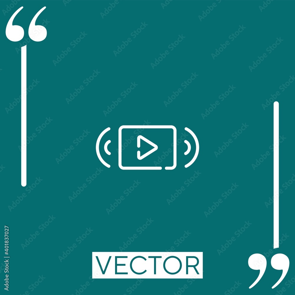 live streaming vector icon Linear icon. Editable stroked line live streaming vector icon Linear icon. Editable stroked line