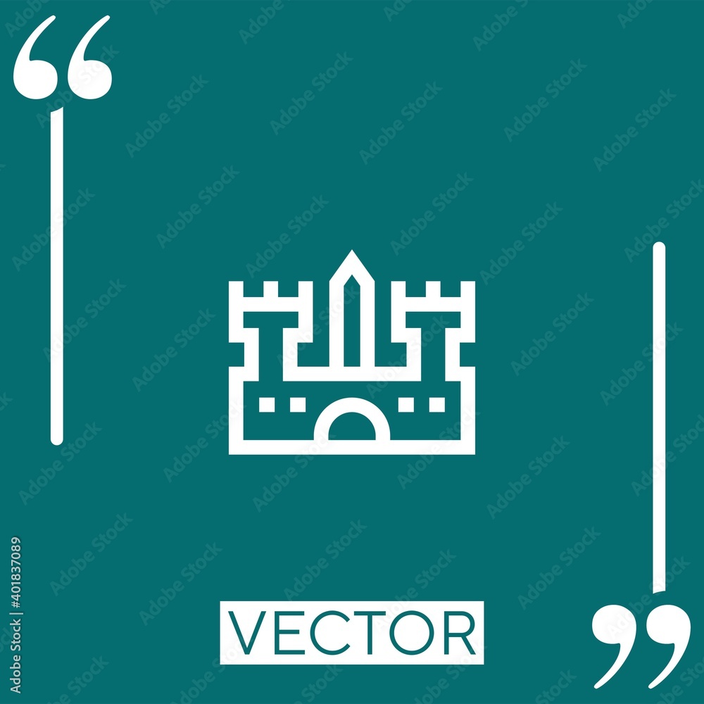 sand castle vector icon Linear icon. Editable stroked line