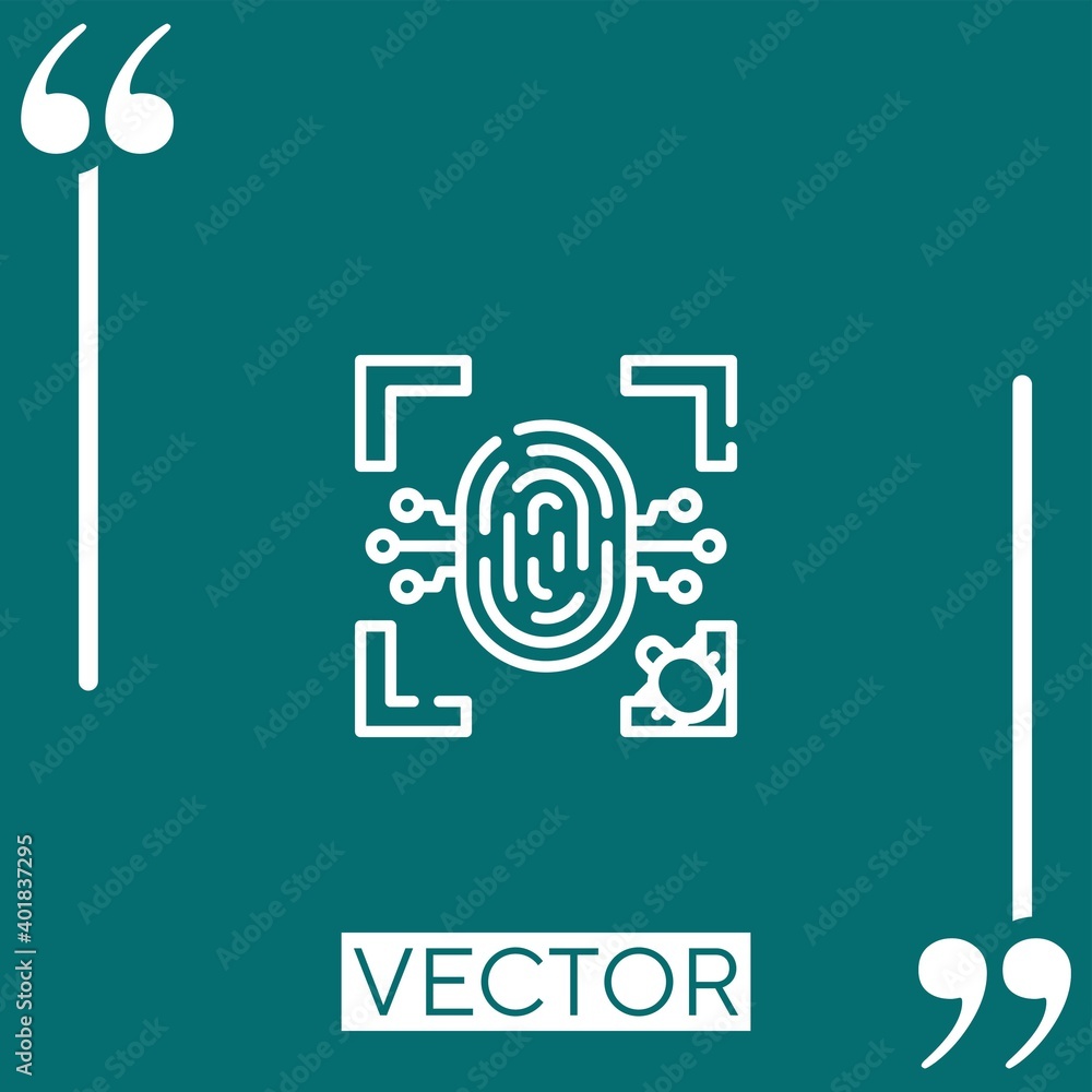 finger print vector icon Linear icon. Editable stroked line finger print vector icon Linear icon. Editable stroked line