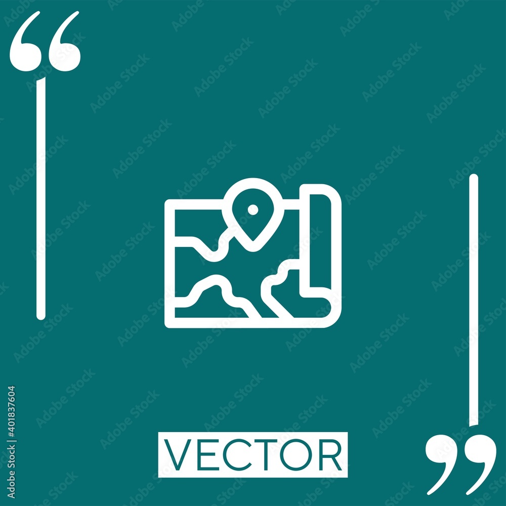 map vector icon Linear icon. Editable stroked line map vector icon Linear icon. Editable stroked line