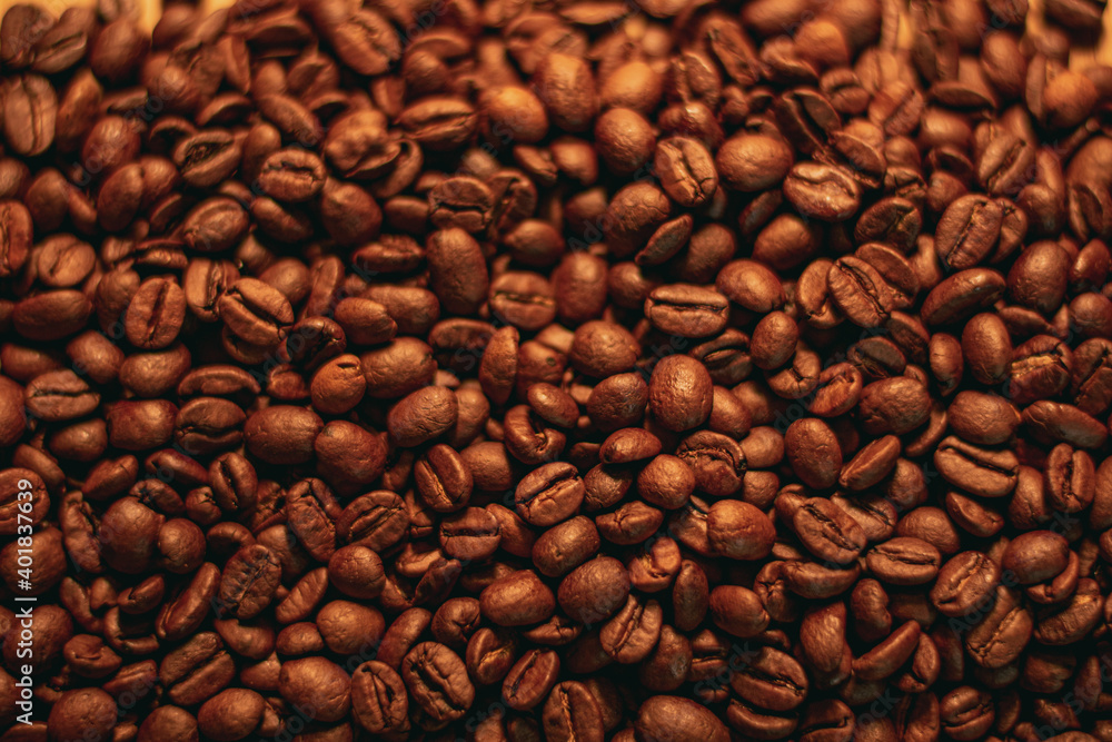 Naklejka premium coffee beans background