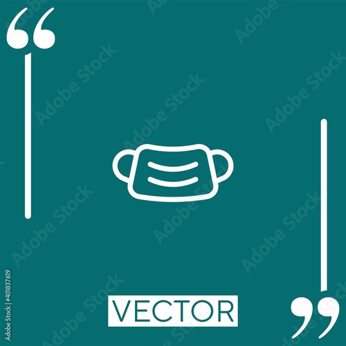 medical mask vector icon Linear icon. Editable stroked line