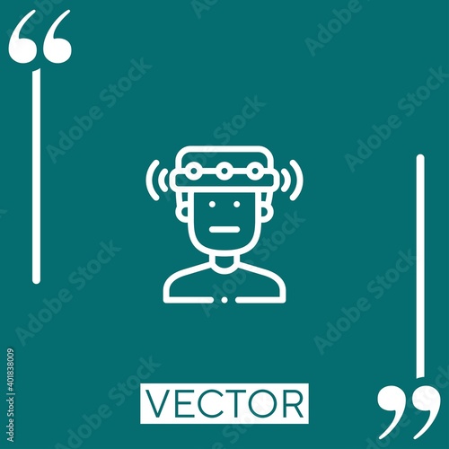 mind control vector icon Linear icon. Editable stroked line