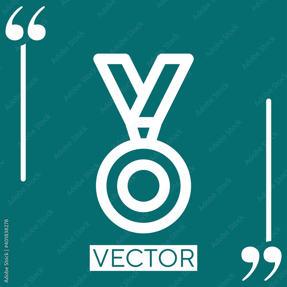 medal vector icon Linear icon. Editable stroked line