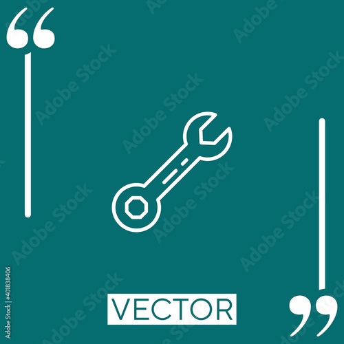 wrench vector icon Linear icon. Editable stroked line