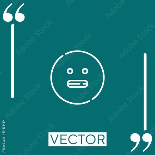 grinning vector icon Linear icon. Editable stroked line