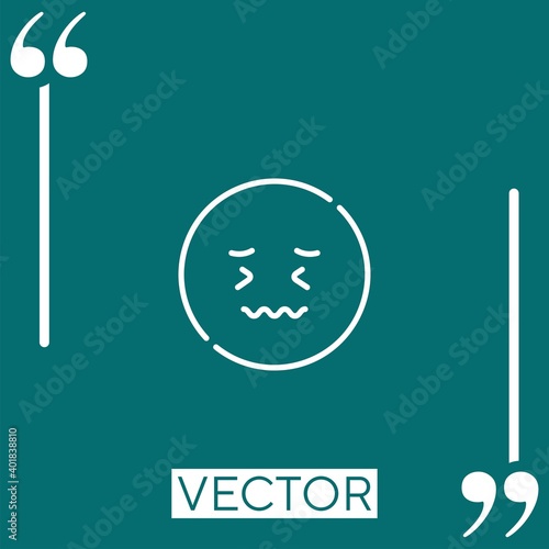 nervous   vector icon Linear icon. Editable stroked line