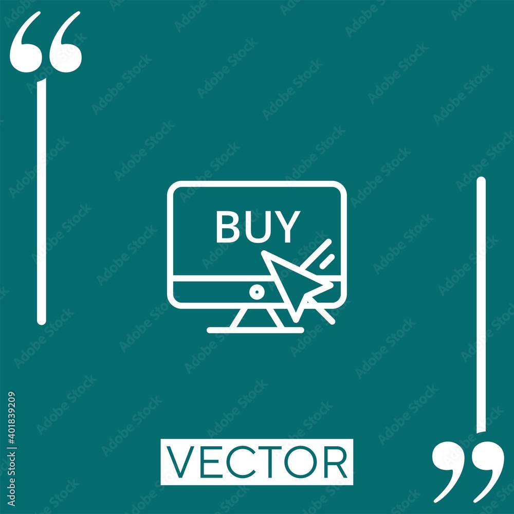 buy vector icon Linear icon. Editable stroke line buy vector icon Linear icon. Editable stroke line