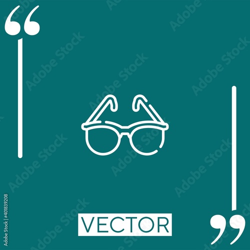 sunglasses vector icon Linear icon. Editable stroke line
