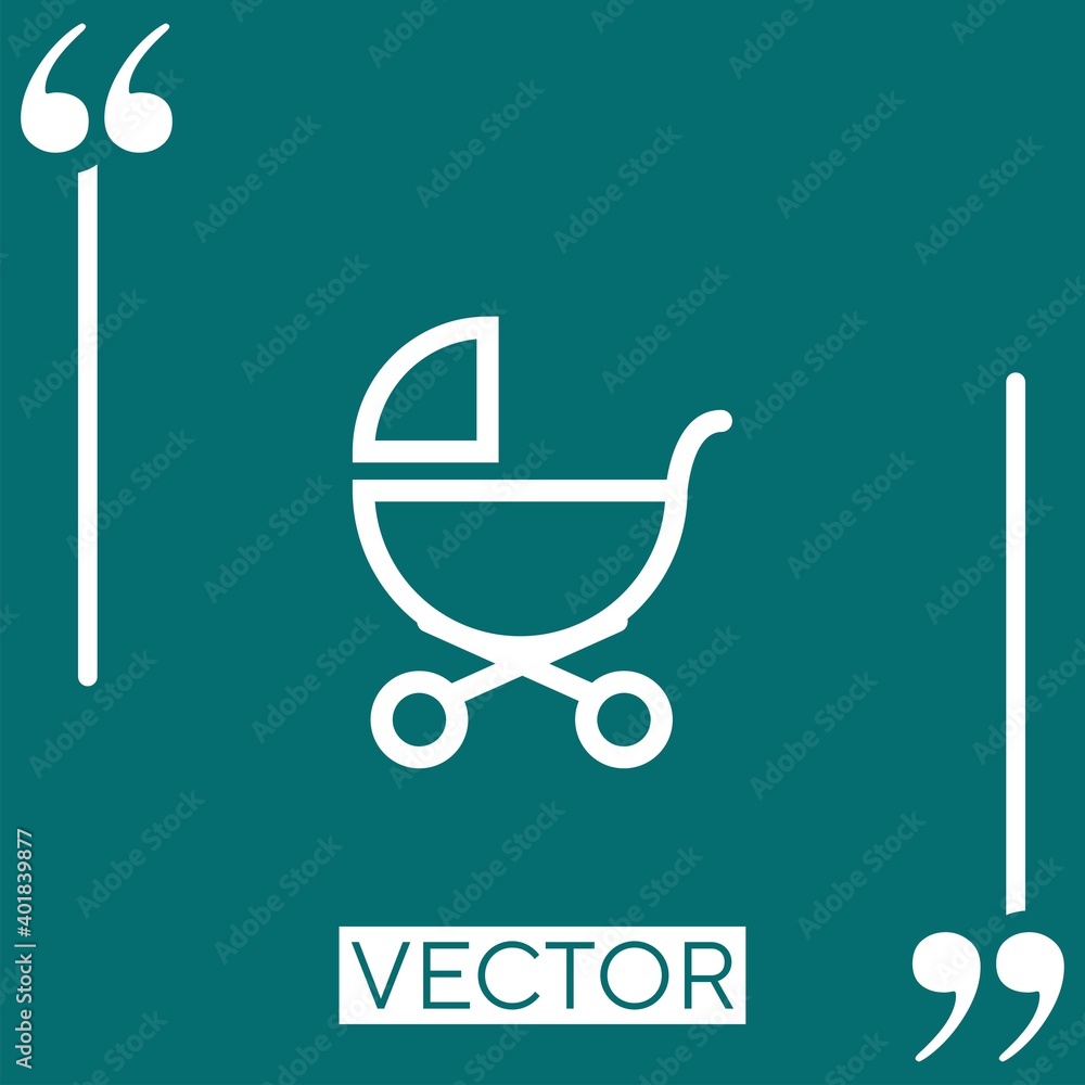 baby stroller outline of side view vector icon Linear icon. Editable stroke line baby stroller outline of side view vector icon Linear icon. Editable stroke line