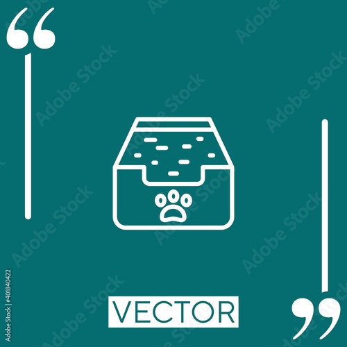 cat box vector icon Linear icon. Editable stroked line