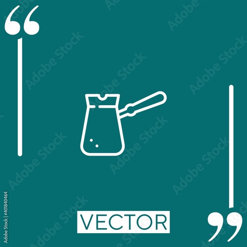 cezve vector icon Linear icon. Editable stroked line