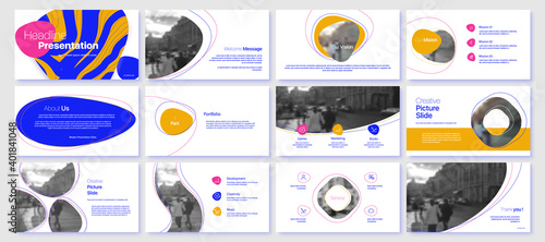 Geometric Graphic Design Project Proposal Presentation. Infographic Slide Template. For use in Presentation, Flyer and Leaflet, SEO, Marketing, Webinar Landing Page Template, Website Design, Banner.