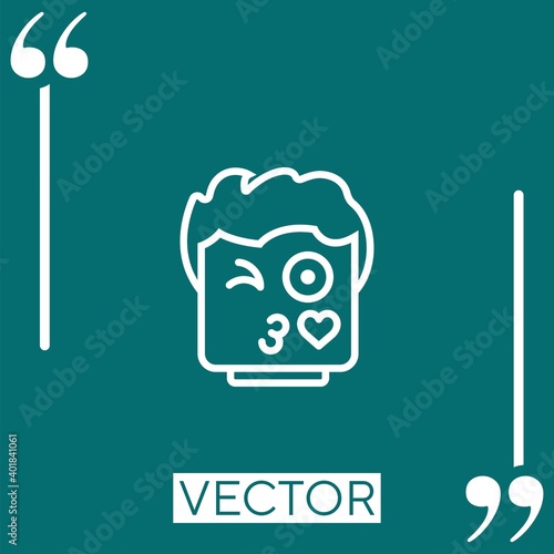 flirt   vector icon Linear icon. Editable stroke line