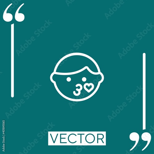flirty vector icon Linear icon. Editable stroke line