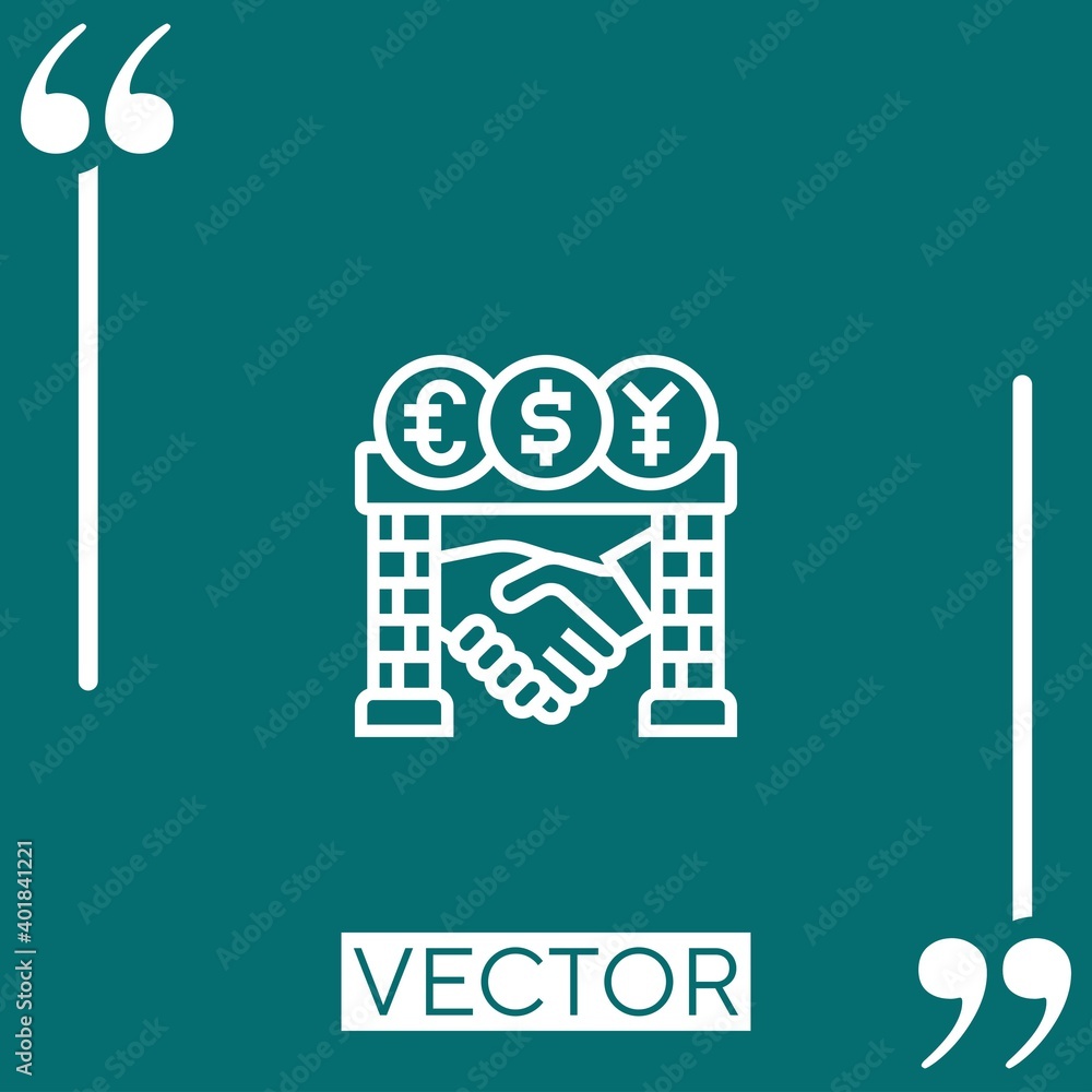 brokerage vector icon Linear icon. Editable stroked line brokerage vector icon Linear icon. Editable stroked line