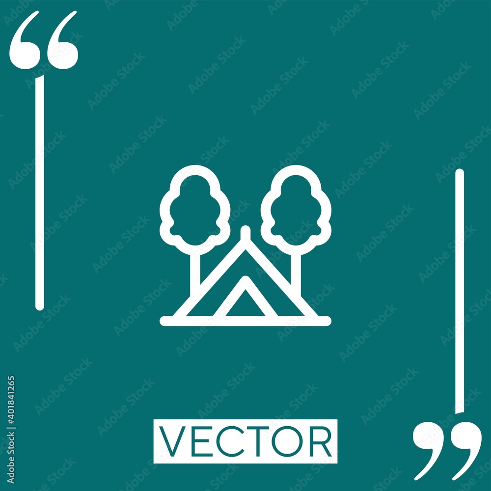 camp vector icon Linear icon. Editable stroked line camp vector icon Linear icon. Editable stroked line