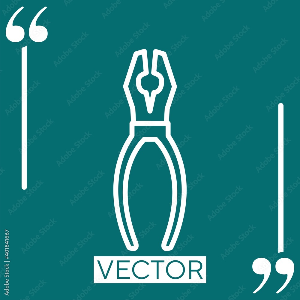 Fototapeta premium pincer outline vector icon Linear icon. Editable stroke line