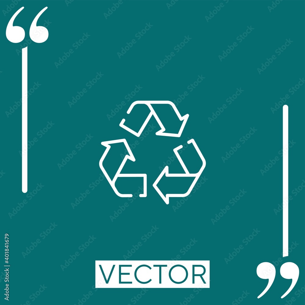 recycle symbol vector icon Linear icon. Editable stroked line recycle symbol vector icon Linear icon. Editable stroked line