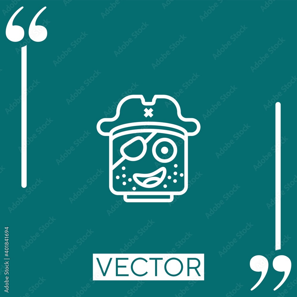 Naklejka premium pirate vector icon Linear icon. Editable stroke line