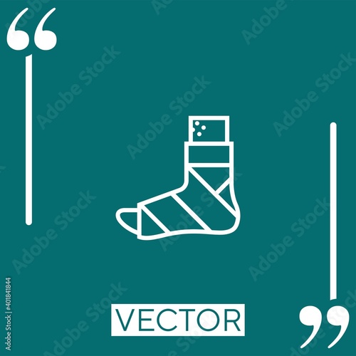 plastered foot   vector icon Linear icon. Editable stroke line