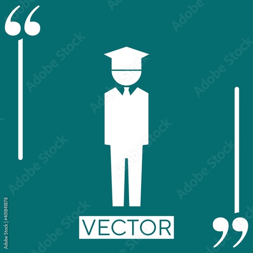 porter with hat vector icon Linear icon. Editable stroke line