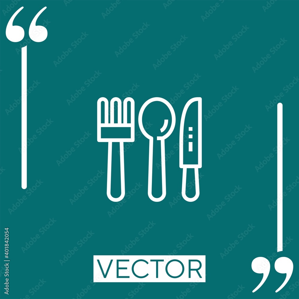 Fototapeta premium cutlery vector icon Linear icon. Editable stroked line