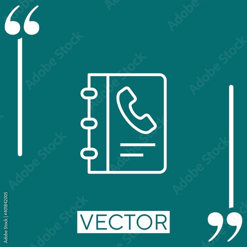 contact book vector icon Linear icon. Editable stroked line