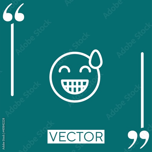 relieved vector icon Linear icon. Editable stroke line