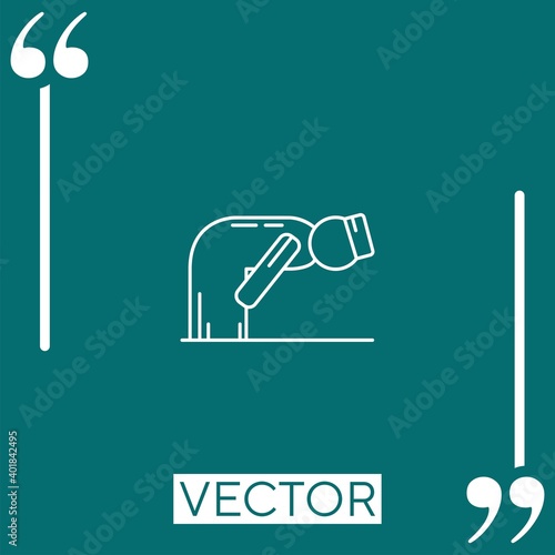 ruku posture vector icon Linear icon. Editable stroke line