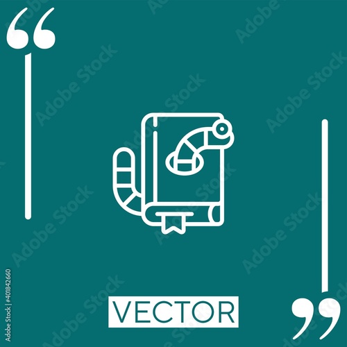 bookworm vector icon Linear icon. Editable stroked line