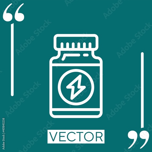 protein powder Linear icon. Editable stroke line