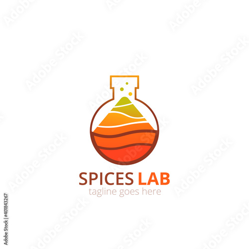 Spices lab logo concept design. Food vector illustration. Healthy simple logotype.