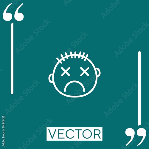 stunned vector icon Linear icon. Editable stroke line