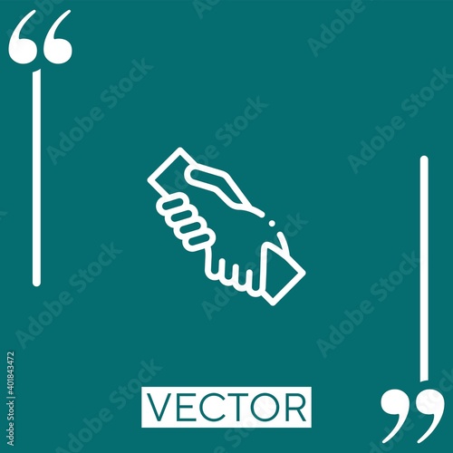 helping hand vector icon Linear icon. Editable stroked line